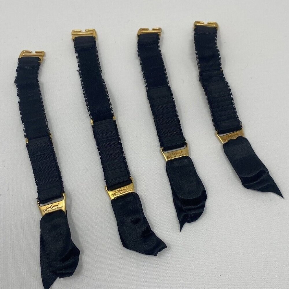 Agent Provocateur Black Ribbed Suspender Clips - Picture 5 of 5
